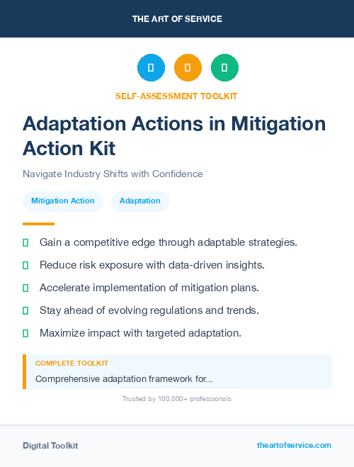 Adaptation Actions in Mitigation Action Kit