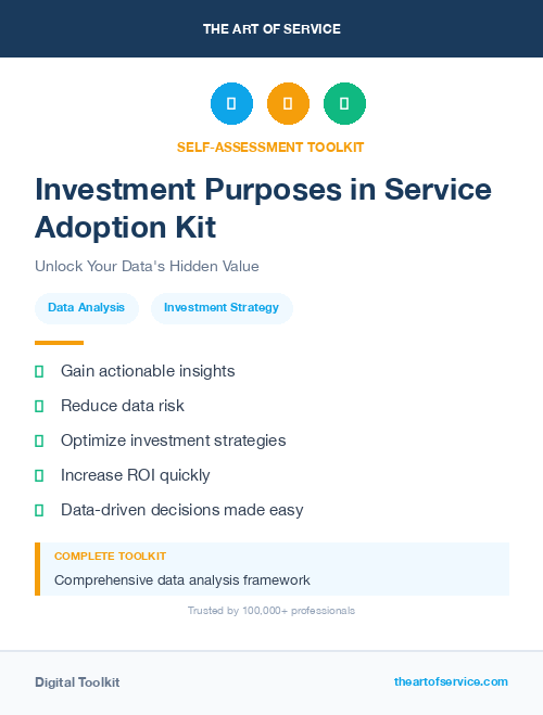 Investment Purposes in Service Adoption Kit