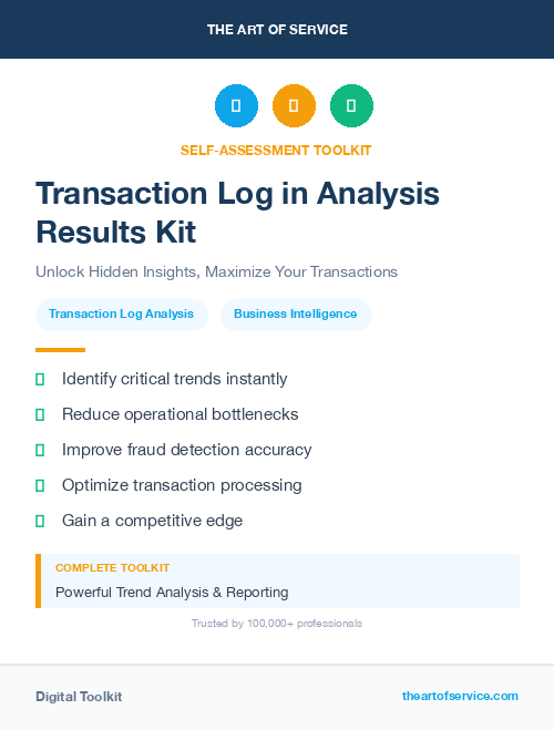 Transaction Log in Analysis Results Kit