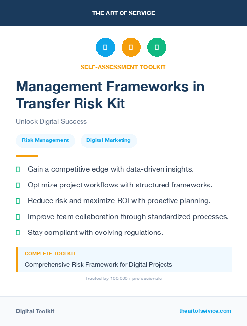 Management Frameworks in Transfer Risk Kit