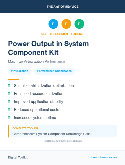 Power Output in System Component Kit