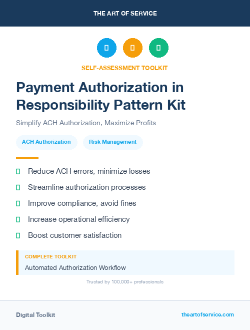 Payment Authorization in Responsibility Pattern Kit