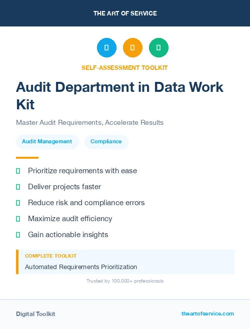 Audit Department in Data Work Kit