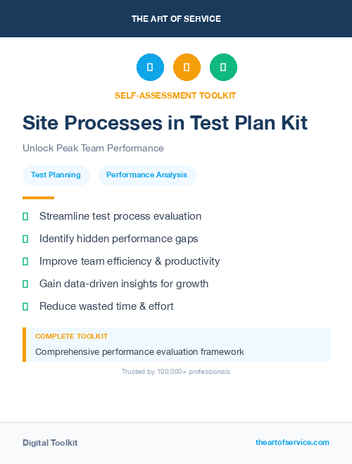 Site Processes in Test Plan Kit