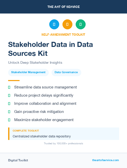 Stakeholder Data in Data Sources Kit