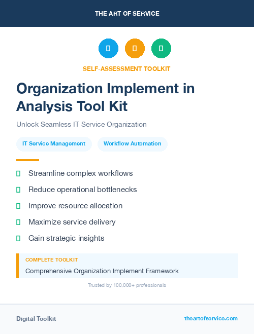Organization Implement in Analysis Tool Kit