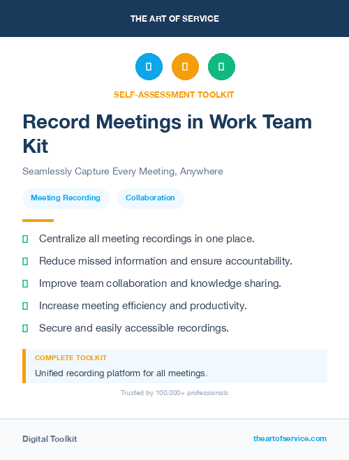 Record Meetings in Work Team Kit
