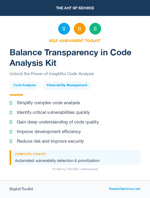 Balance Transparency in Code Analysis Kit