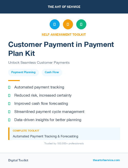 Customer Payment in Payment Plan Kit
