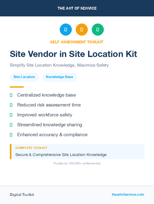 Site Vendor in Site Location Kit