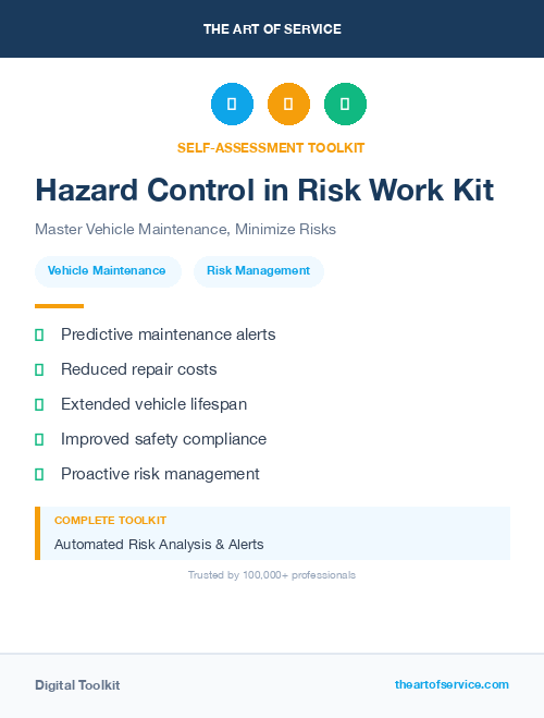 Hazard Control in Risk Work Kit
