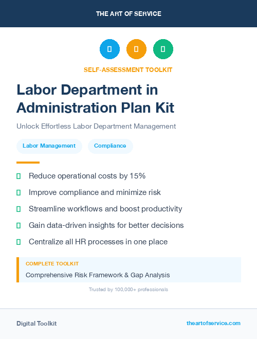 Labor Department in Administration Plan Kit