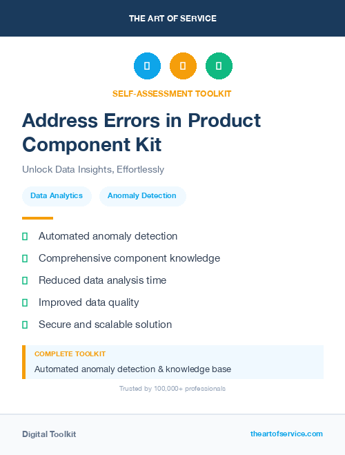 Address Errors in Product Component Kit