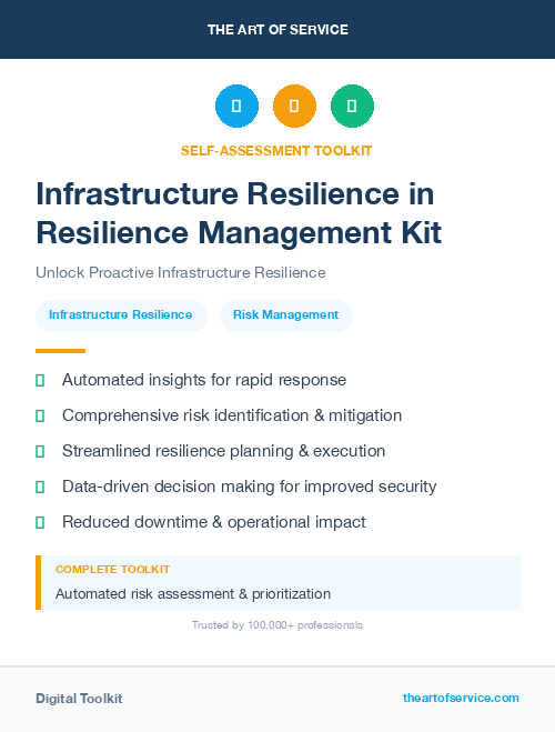 Infrastructure Resilience in Resilience Management Kit