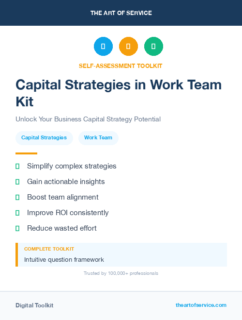 Capital Strategies in Work Team Kit