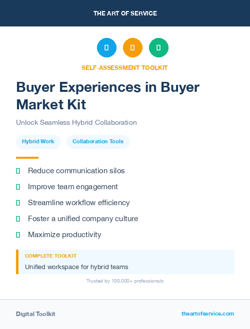 Buyer Experiences in Buyer Market Kit