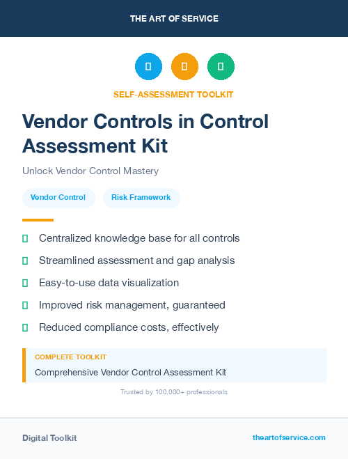 Vendor Controls in Control Assessment Kit