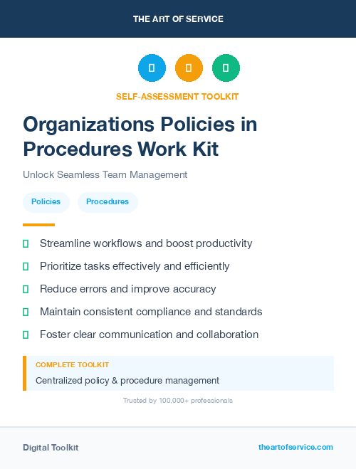 Organizations Policies in Procedures Work Kit