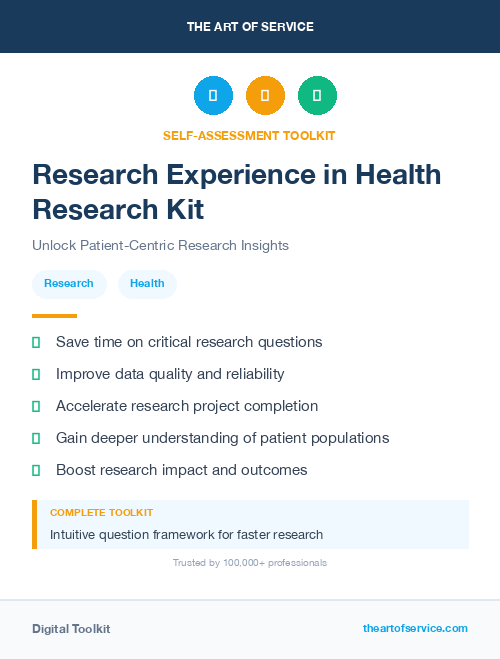 Research Experience in Health Research Kit