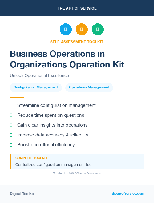 Business Operations in Organizations Operation Kit