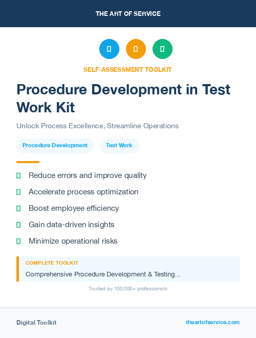 Procedure Development in Test Work Kit