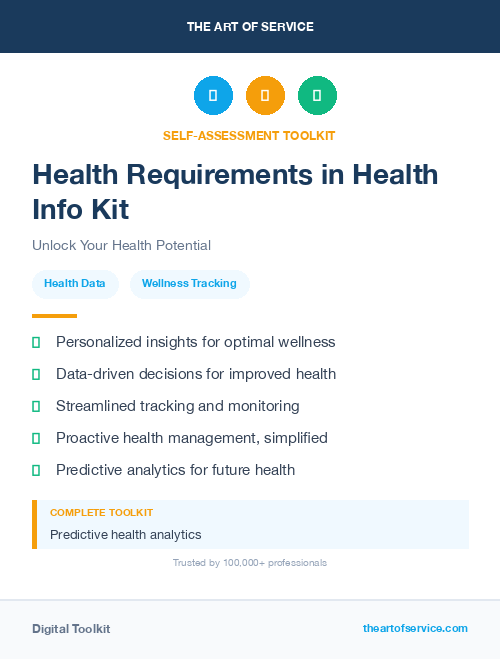 Health Requirements in Health Info Kit