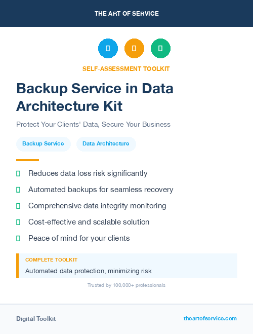 Backup Service in Data Architecture Kit