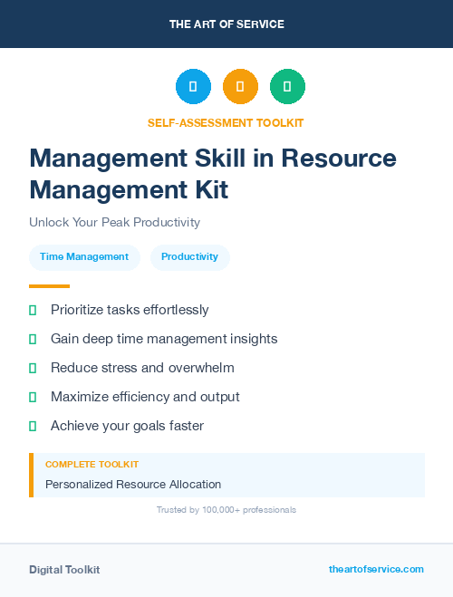 Management Skill in Resource Management Kit