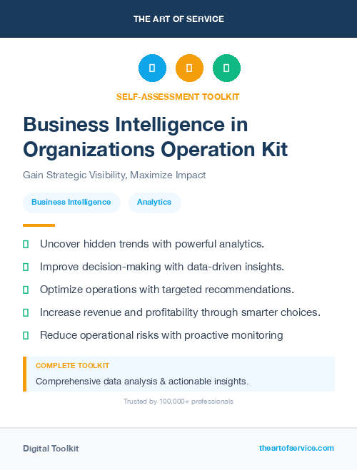 Business Intelligence in Organizations Operation Kit