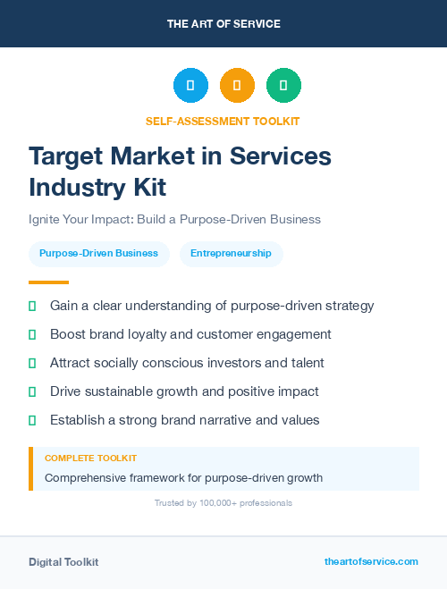Target Market in Services Industry Kit