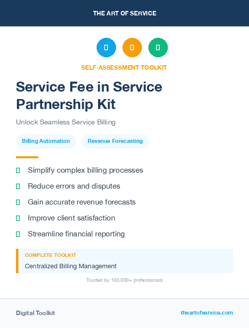 Service Fee in Service Partnership Kit