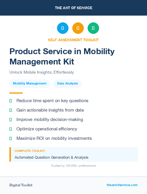 Product Service in Mobility Management Kit
