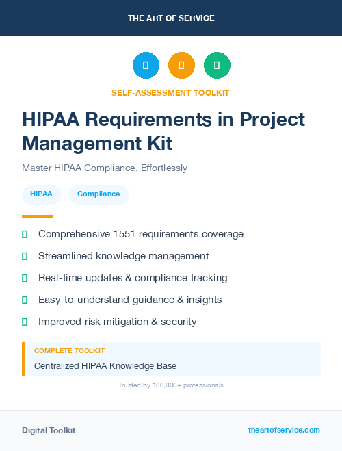 HIPAA Requirements in Project Management Kit