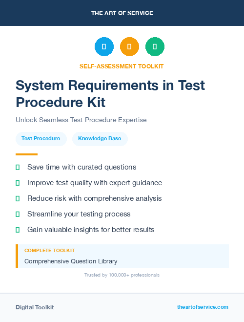 System Requirements in Test Procedure Kit