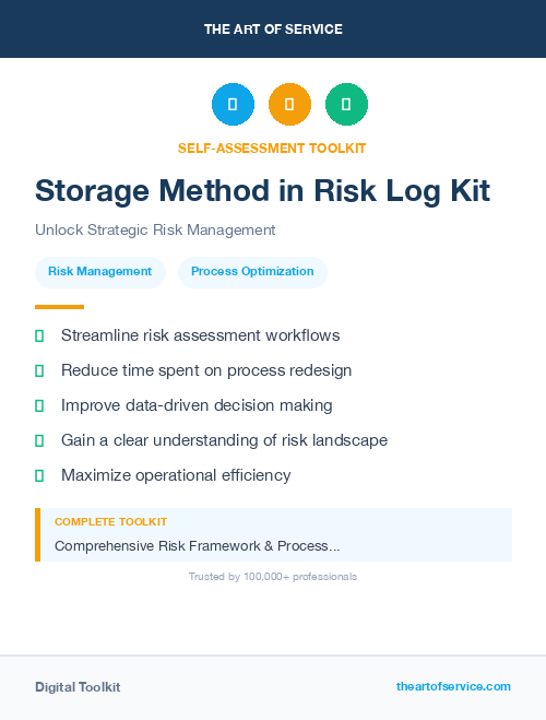 Storage Method in Risk Log Kit