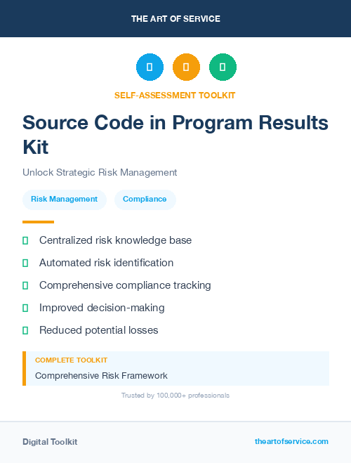 Source Code in Program Results Kit