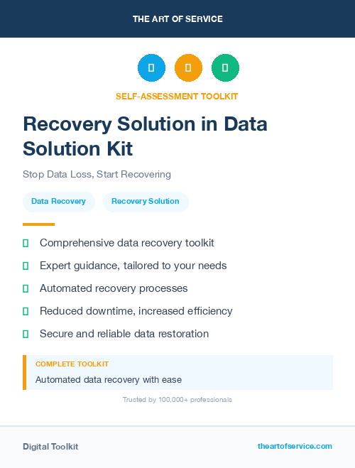 Recovery Solution in Data Solution Kit