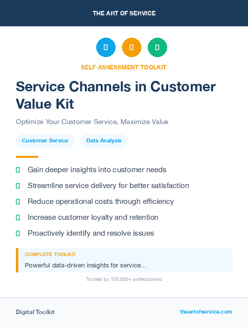 Service Channels in Customer Value Kit