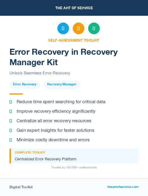 Error Recovery in Recovery Manager Kit
