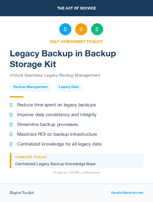 Legacy Backup in Backup Storage Kit