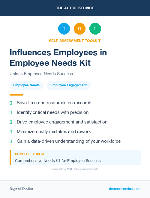 Influences Employees in Employee Needs Kit