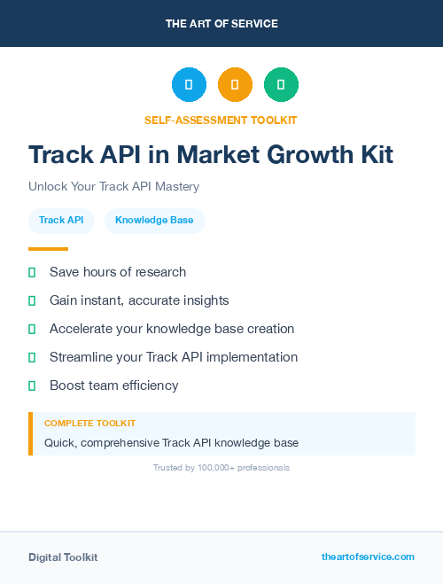 Track API in Market Growth Kit
