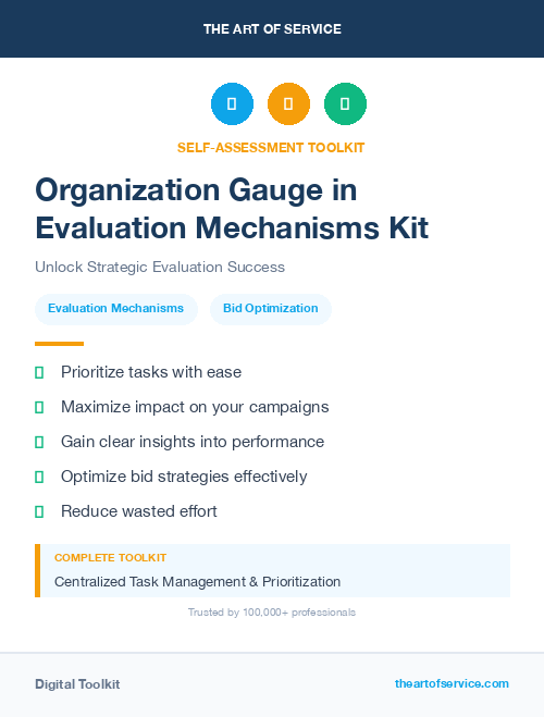 Organization Gauge in Evaluation Mechanisms Kit