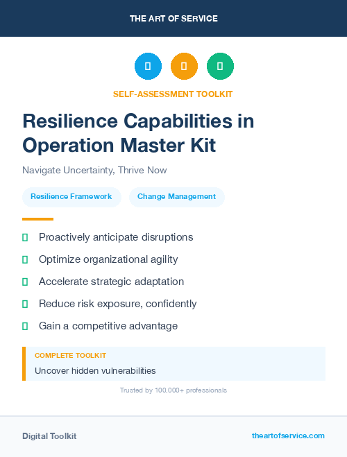 Resilience Capabilities in Operation Master Kit