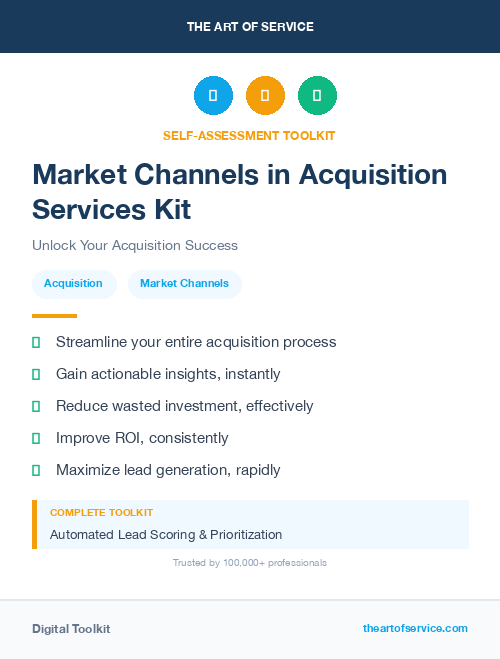 Market Channels in Acquisition Services Kit