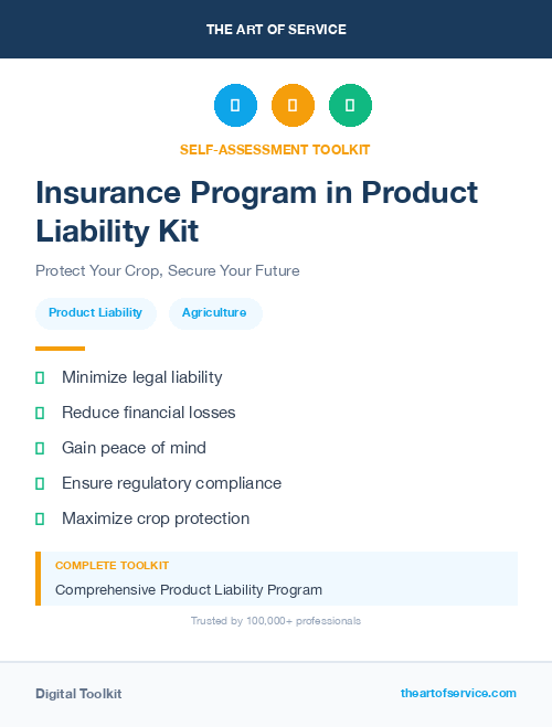 Insurance Program in Product Liability Kit