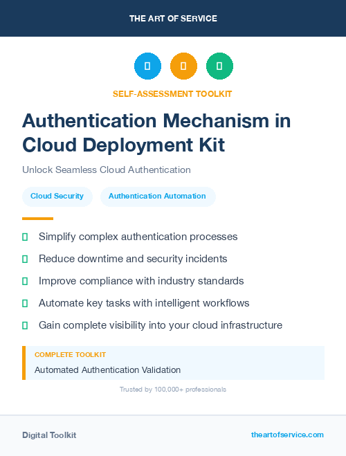 Authentication Mechanism in Cloud Deployment Kit
