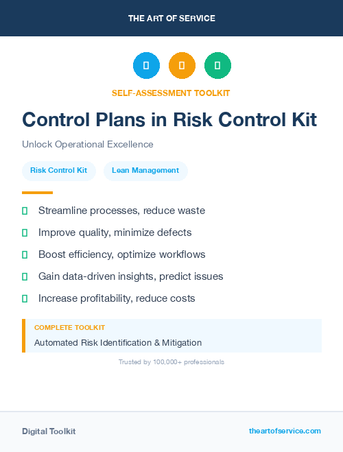 Control Plans in Risk Control Kit