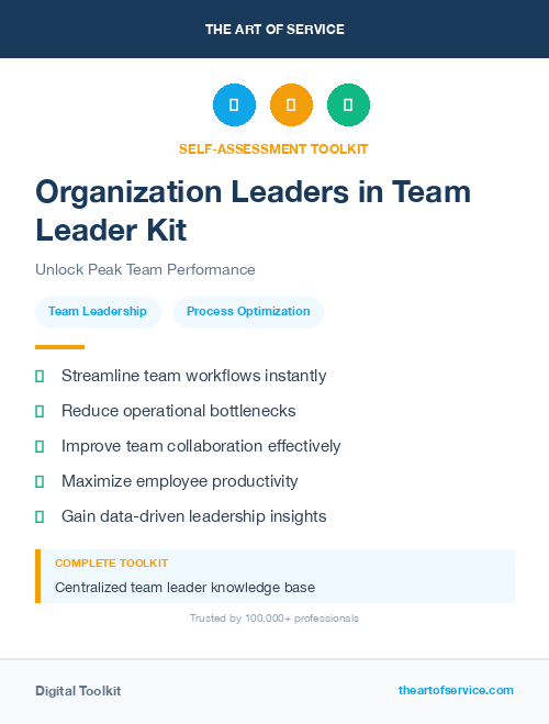 Organization Leaders in Team Leader Kit