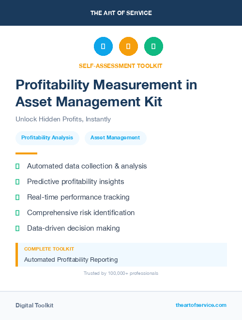 Profitability Measurement in Asset Management Kit